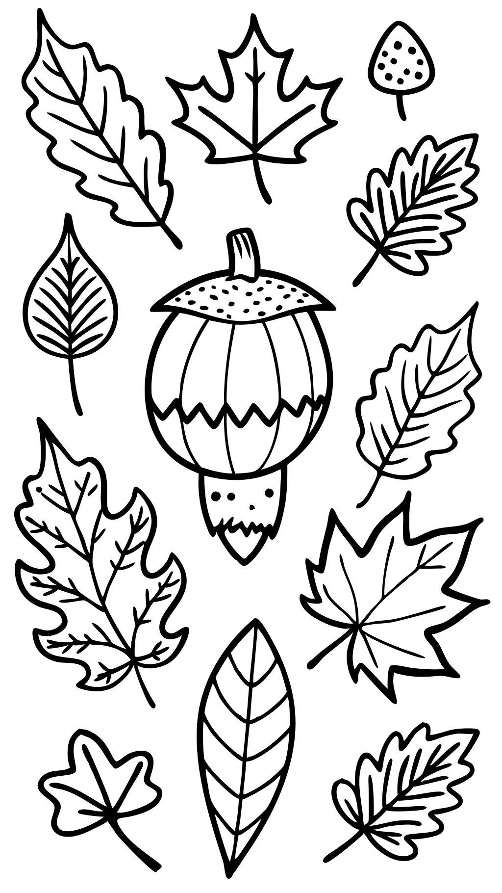 fall leaves coloring page